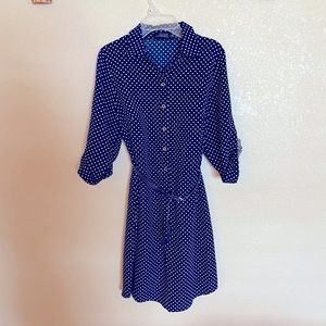Super cute  Navy Polka Dot business casual dress